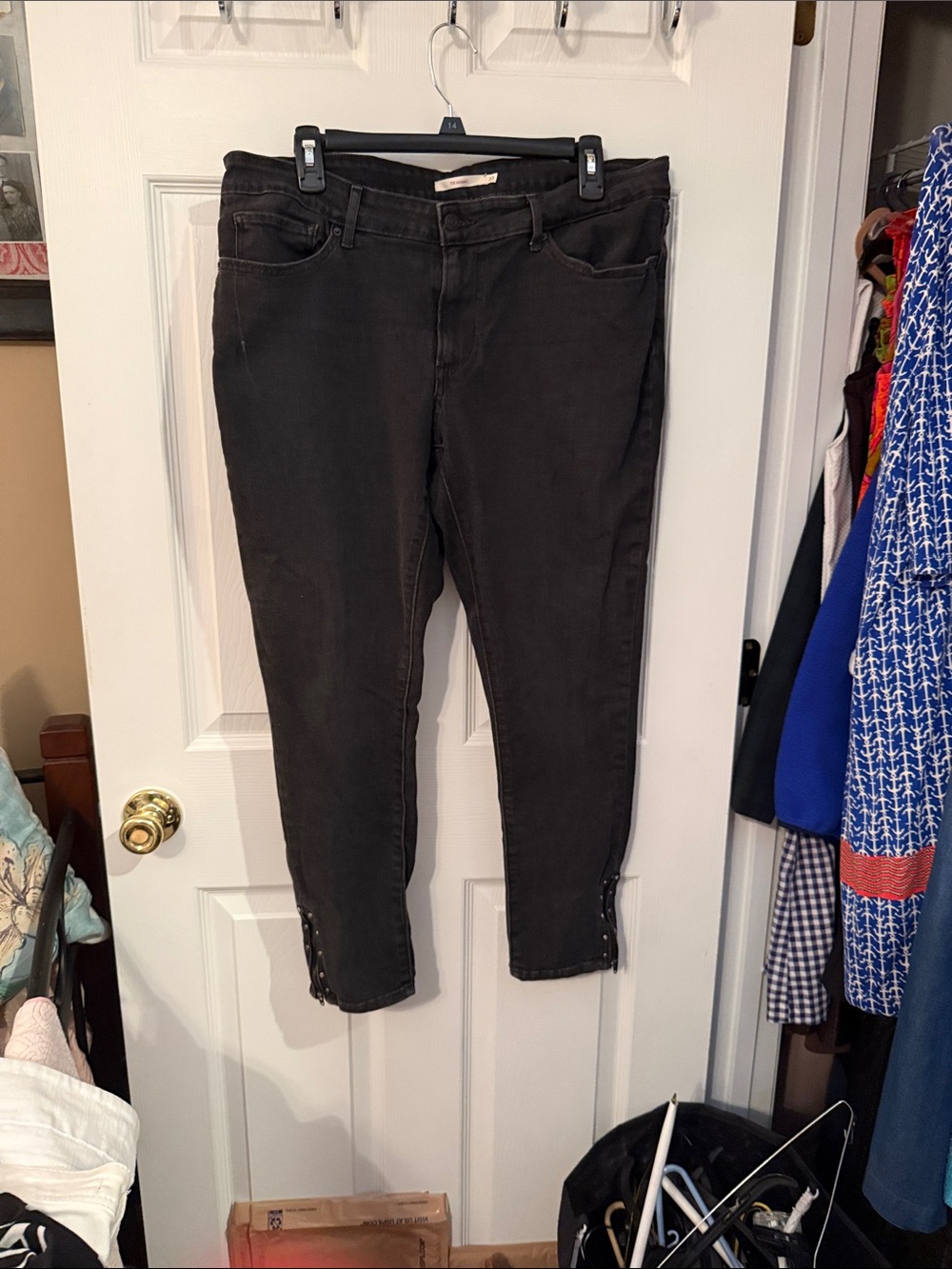 Black Women's Slim Crop Jeans with Ankle Button Detail Levi’s